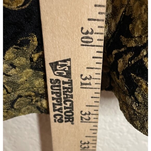 Sharon Anthony Womens 2X Black Gold Metallic Slinky Blouse Top Floral Romantic - Picture 4 of 7